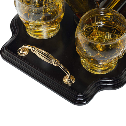 Ice Hockey Wine & Whiskey Decanter Set With 4 Helmet Whiskey Glasses by The Wine Savant 750ml Decanter 8 Ounce glasses Hockey Gift-1