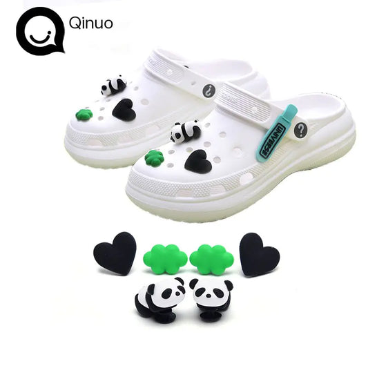 Cute Cartoon DIY 3D Panda Shoe Charms and Accessories