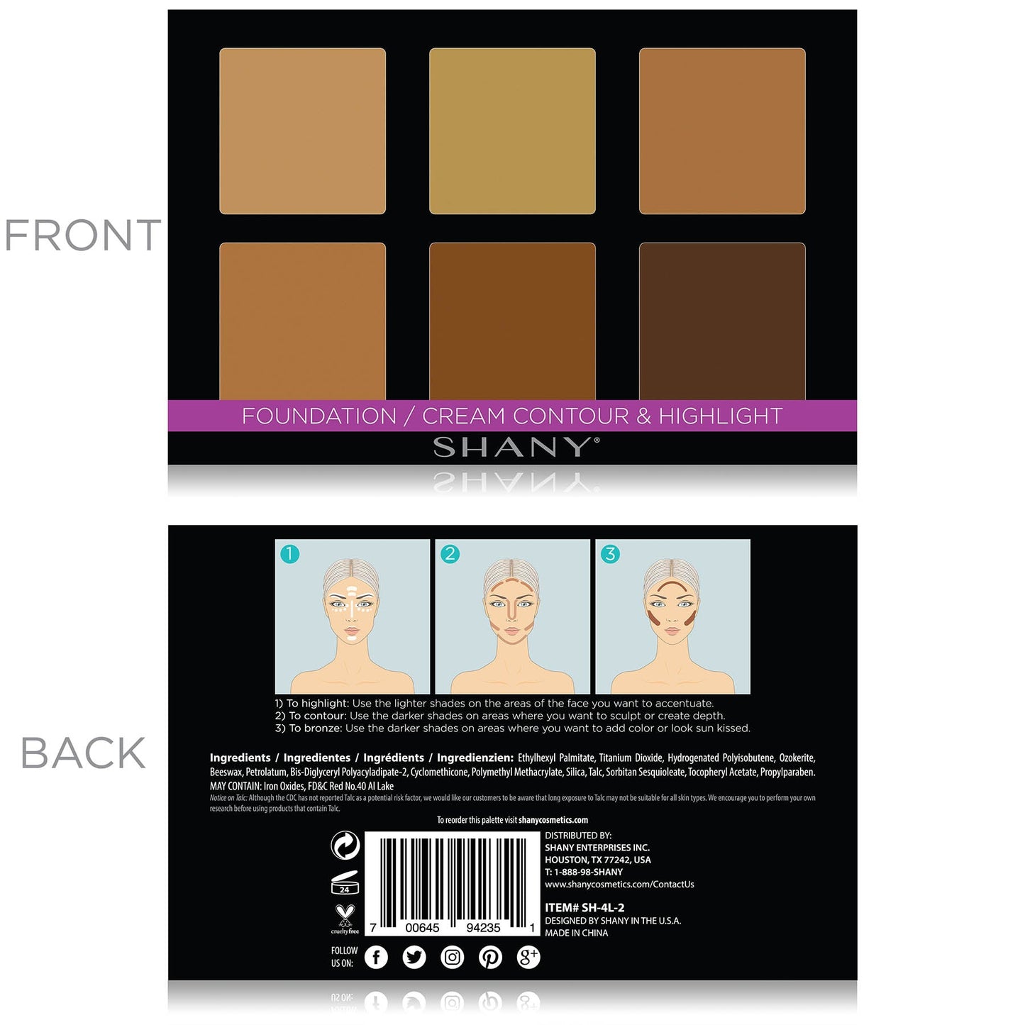 4-Layer Contour/Highlight Makeup Set - Refills-2