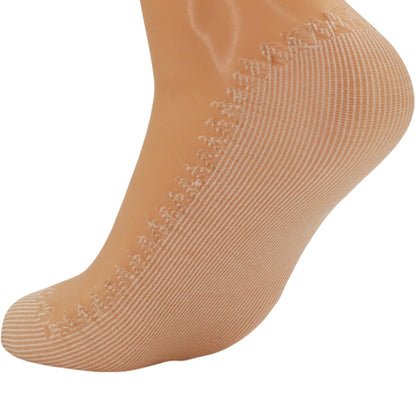 3 Pairs Women's Anti-Slip Sheer Ankle Socks with Cotton Sole and Reinforced Toe-3