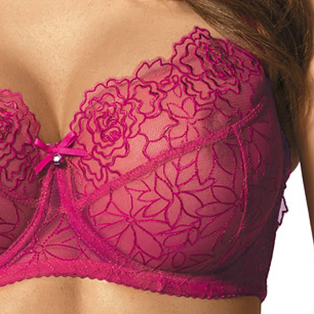 Sheer Mesh Balconette Bra Gorteks Pamela Pink-3