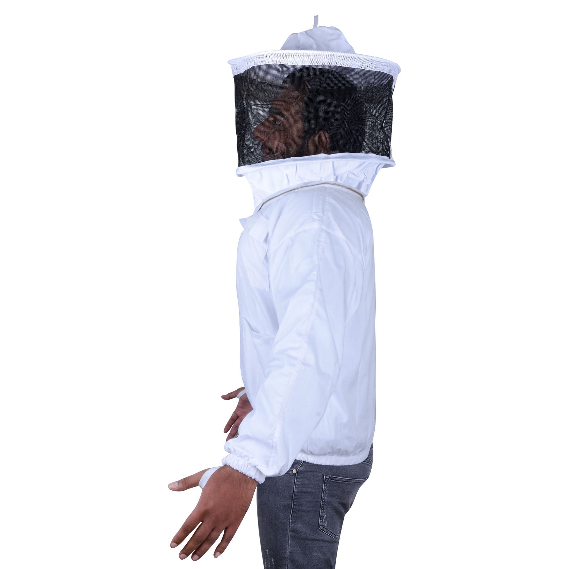 Beekeeping Bee Jacket Standard Cotton Jacket With Round Head Veil Protective Gear-4