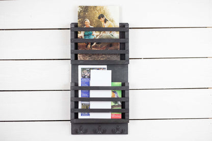 Double Slot Tall Mail and Key Holder, Home Entryway Organization-0