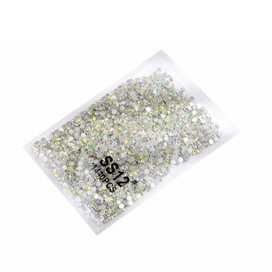1440Pcs Glitter Rhinestones Crystal Flat Clear Bottom Glass Nail Art Nail Drill-20