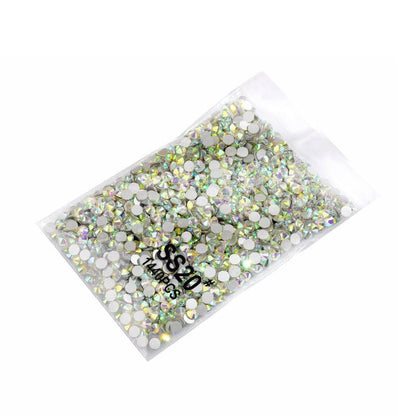 1440Pcs Glitter Rhinestones Crystal Flat Clear Bottom Glass Nail Art Nail Drill-22