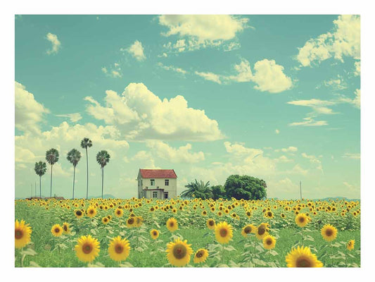 Isolated Home  Sunflower painting art-0