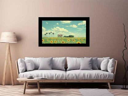 Isolated Home  Sunflower painting art-2
