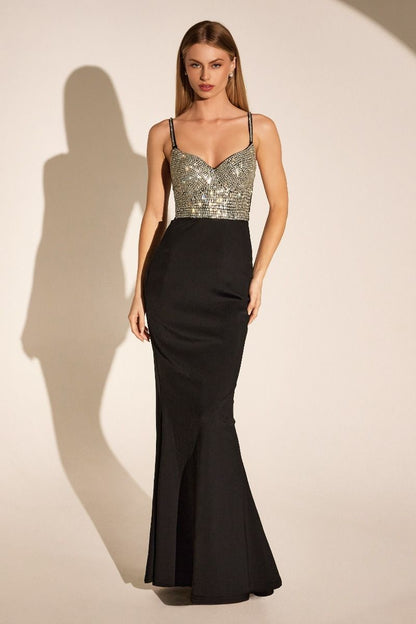 Fitted Dress With A Sweetheart Neckline, Spaghetti Straps And A Fully Beaded Bodice-1
