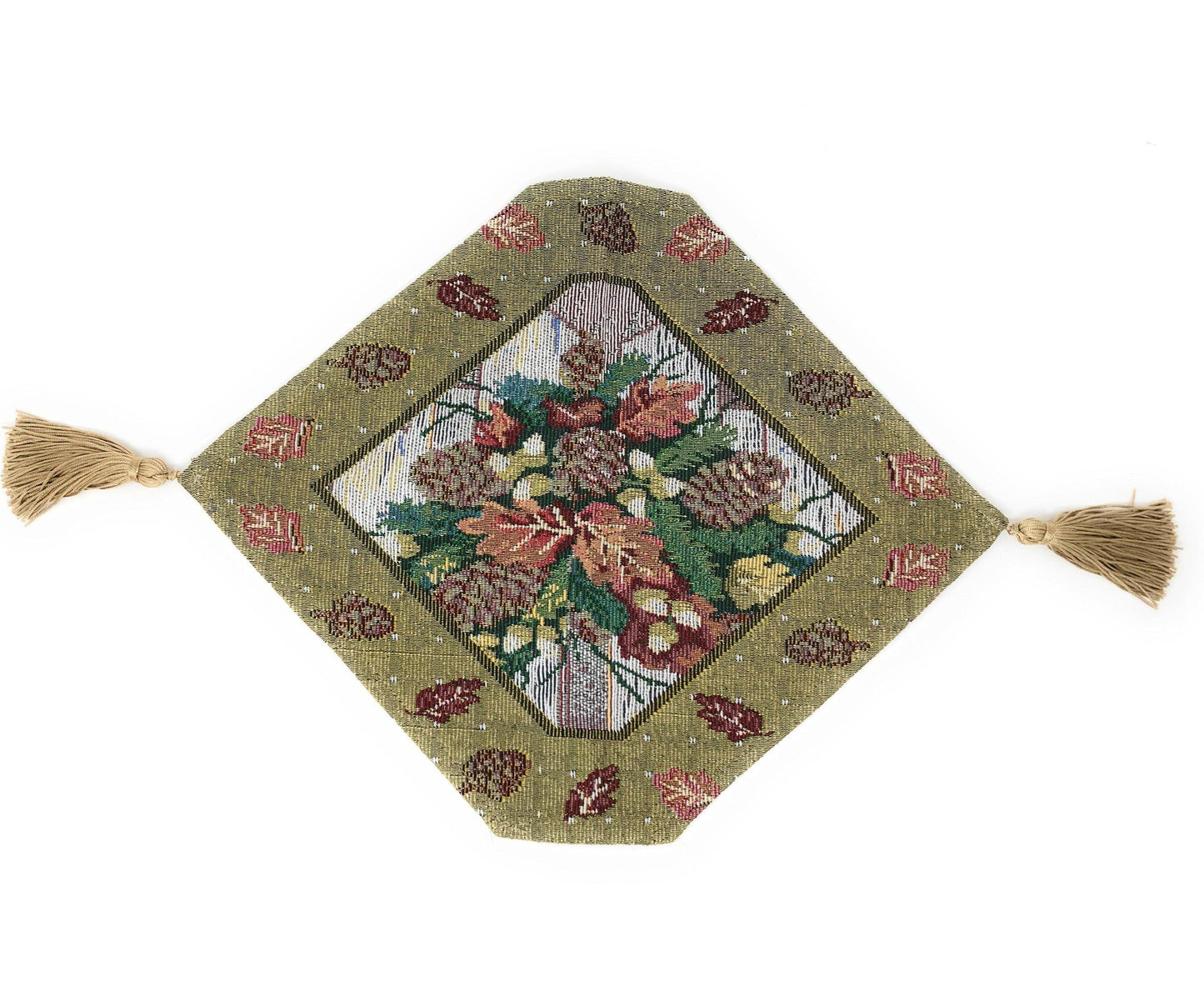 DaDa Bedding Rustic Floral Bouquet Lights Holiday Tapestry Dining Table Runner (6068)-5