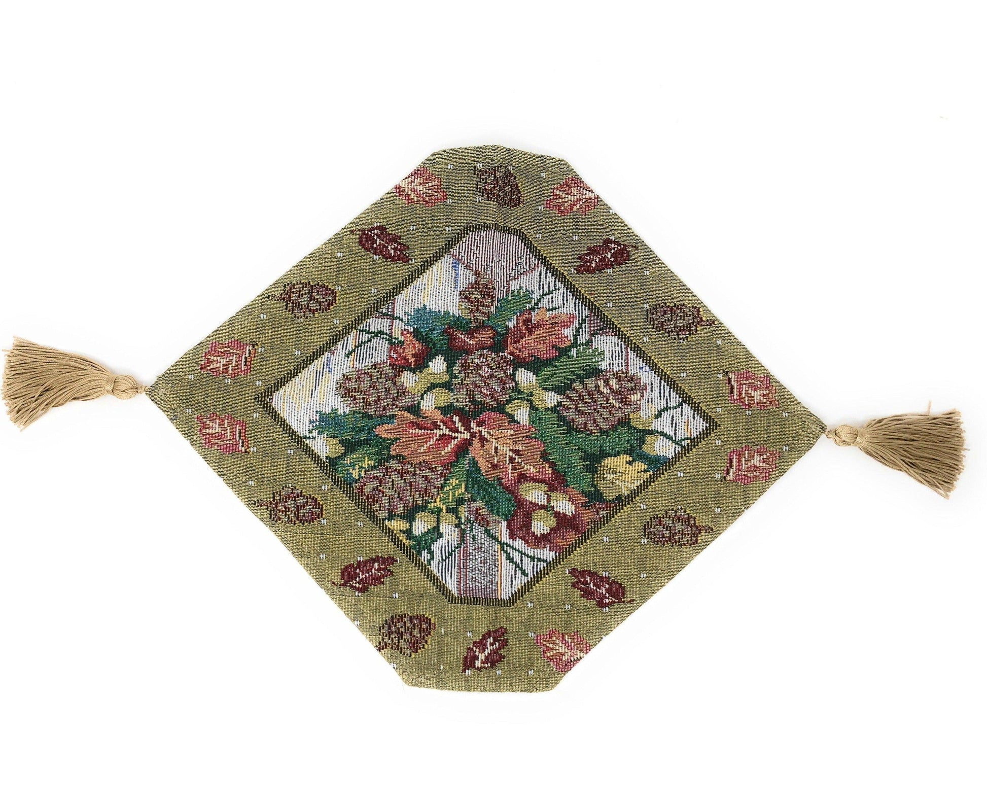 DaDa Bedding Rustic Floral Bouquet Lights Holiday Tapestry Dining Table Runner (6068)-5