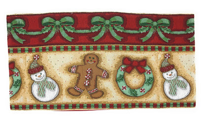DaDa Bedding Gingerbread Snowman Holiday Woven Tapestry Dining Table Runner (12917)-3