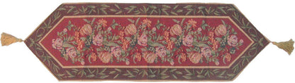 DaDa Bedding Romantic Floral Field of Roses Burgundy Red Tapestry Table Runner (5594)-2