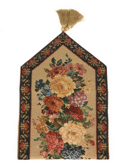 DaDa Bedding Breath of Spring Colorful Floral Beige Brown Tapestry Dining Table Runner (3089)-0