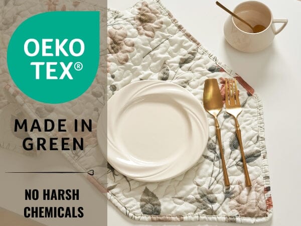 DaDalogy Enchanted Meadow Reversible Dinner Table Runner - Floral Elegance in Beige, Rose, and Soft Olive Green, Premium Soft Microfiber Quilted Table Runner-1