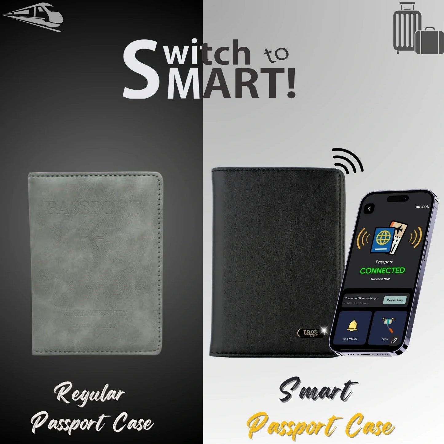 Dolphin Smart Leather Passport Tracker-1