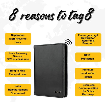 Dolphin Smart Leather Passport Tracker-2