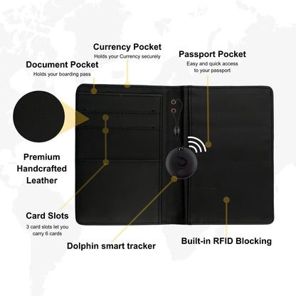 Dolphin Smart Leather Passport Tracker-3