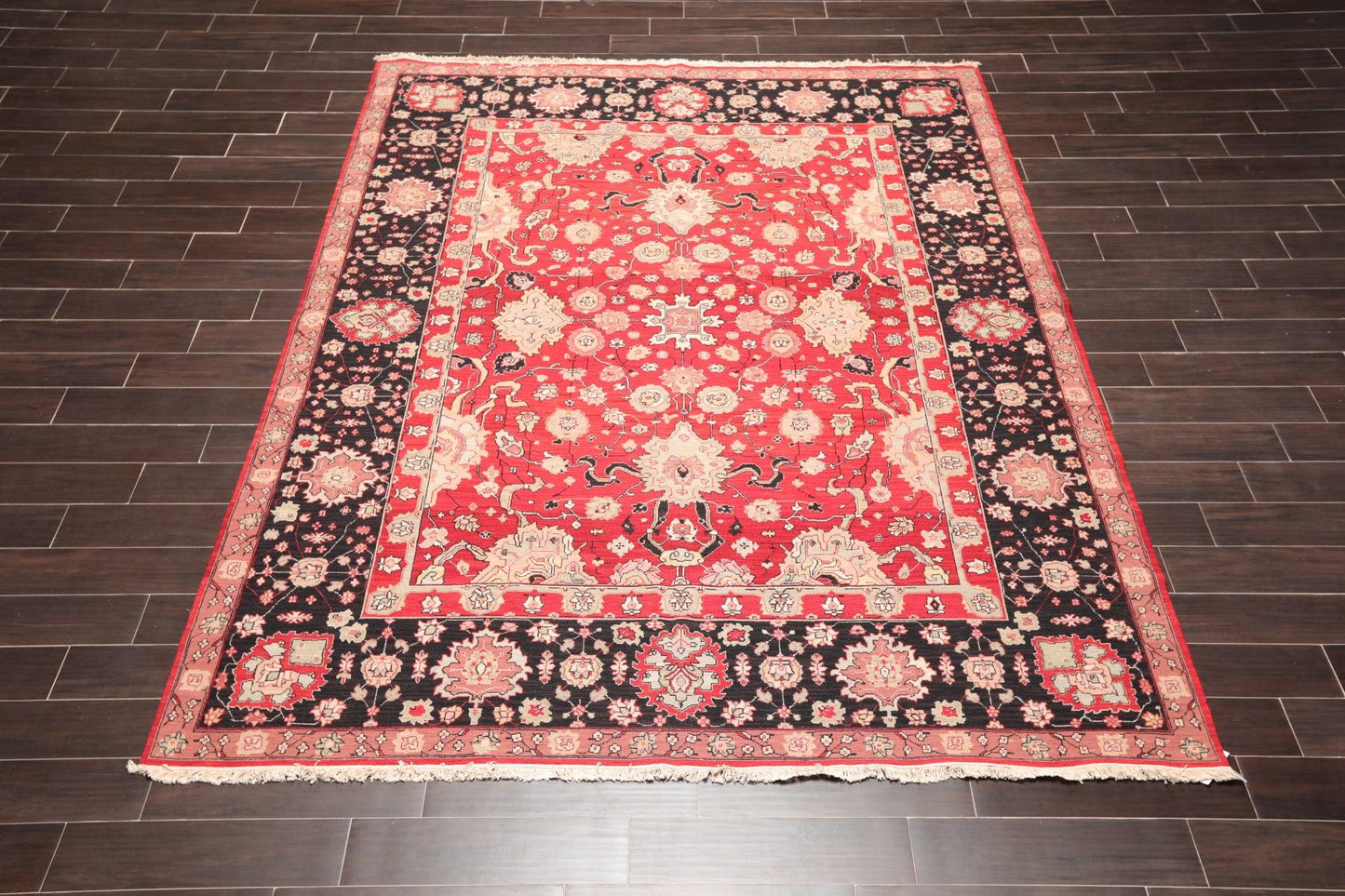 7'10" x 10' Hand Knotted Reversible Heriz Wool Area Rug Red-1