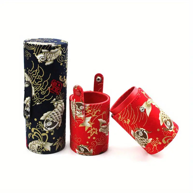 Chinese Style Fabric Storage Box for Makeup Brushes