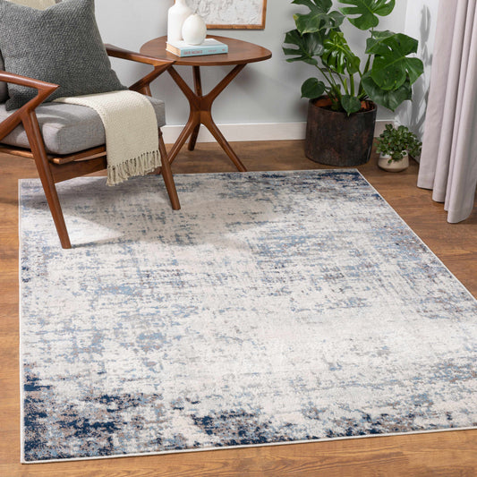 Texanna Abstract Blue/Gray Area Rug-0