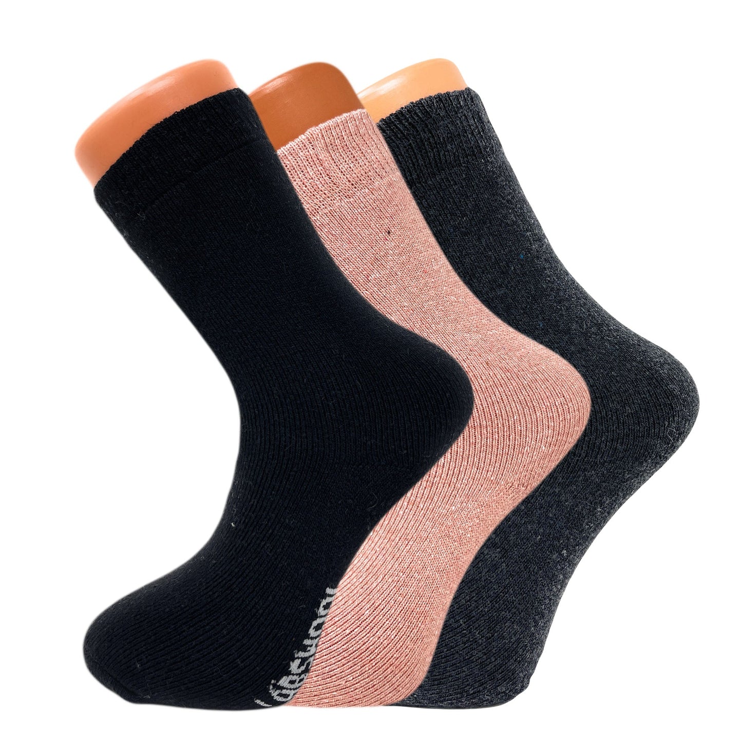 3 Pairs Women’s Thermal Wool Crew Socks – Cozy & Warm Winter Socks – Soft & Breathable – Size 5-7-3