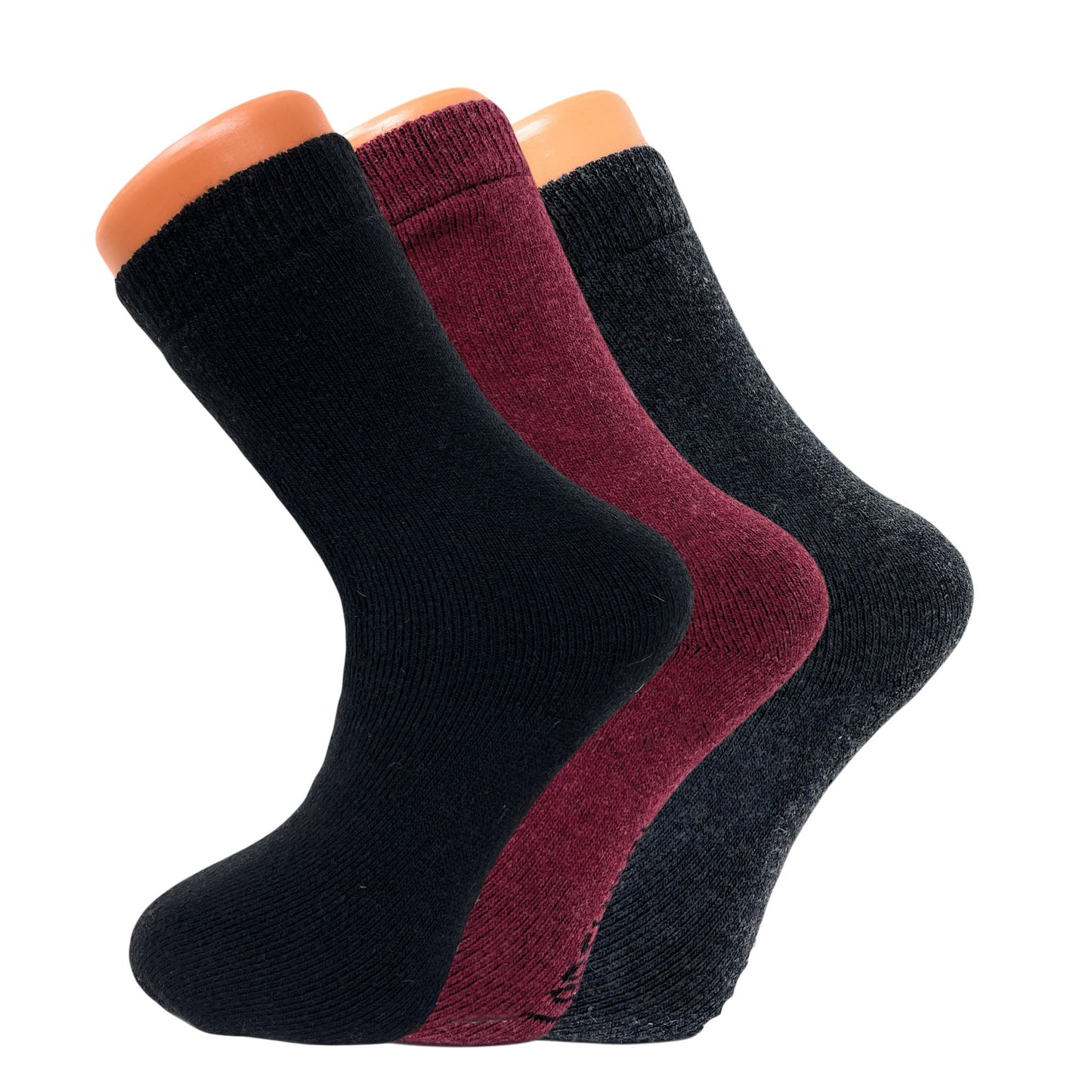 3 Pairs Women’s Thermal Wool Crew Socks – Cozy & Warm Winter Socks – Soft & Breathable – Size 5-7-4
