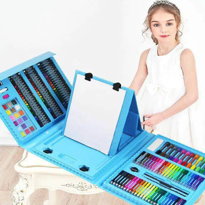 Children's Oil and Watercolor Paint Set with Brushes