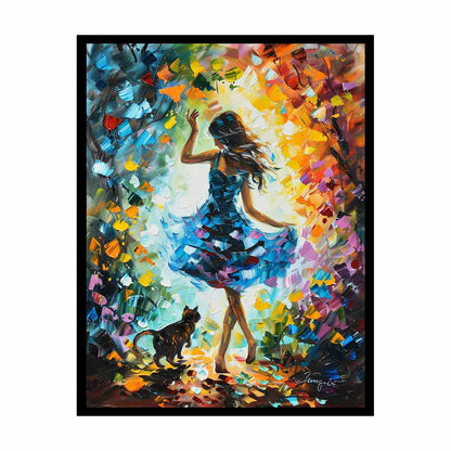 Dance With My Cat Canvas Art Print-4