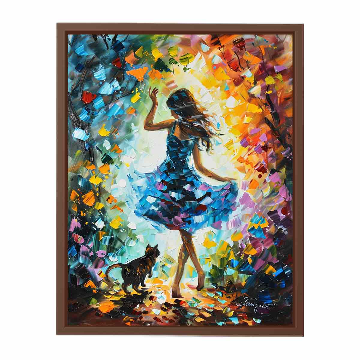 Dance With My Cat Canvas Art Print-6