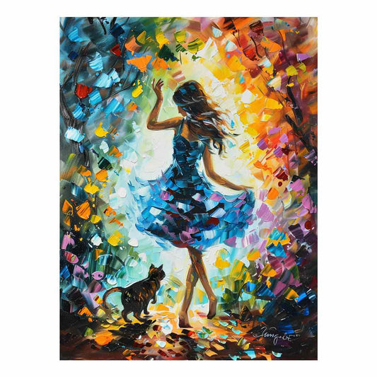 Dance With My Cat Canvas Art Print-0