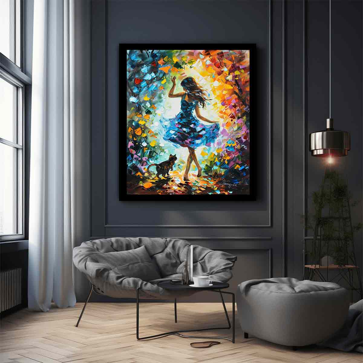 Dance With My Cat Canvas Art Print-2