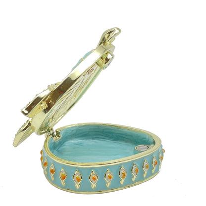 Green turquoise Beautiful Decorated Trinket Box-1