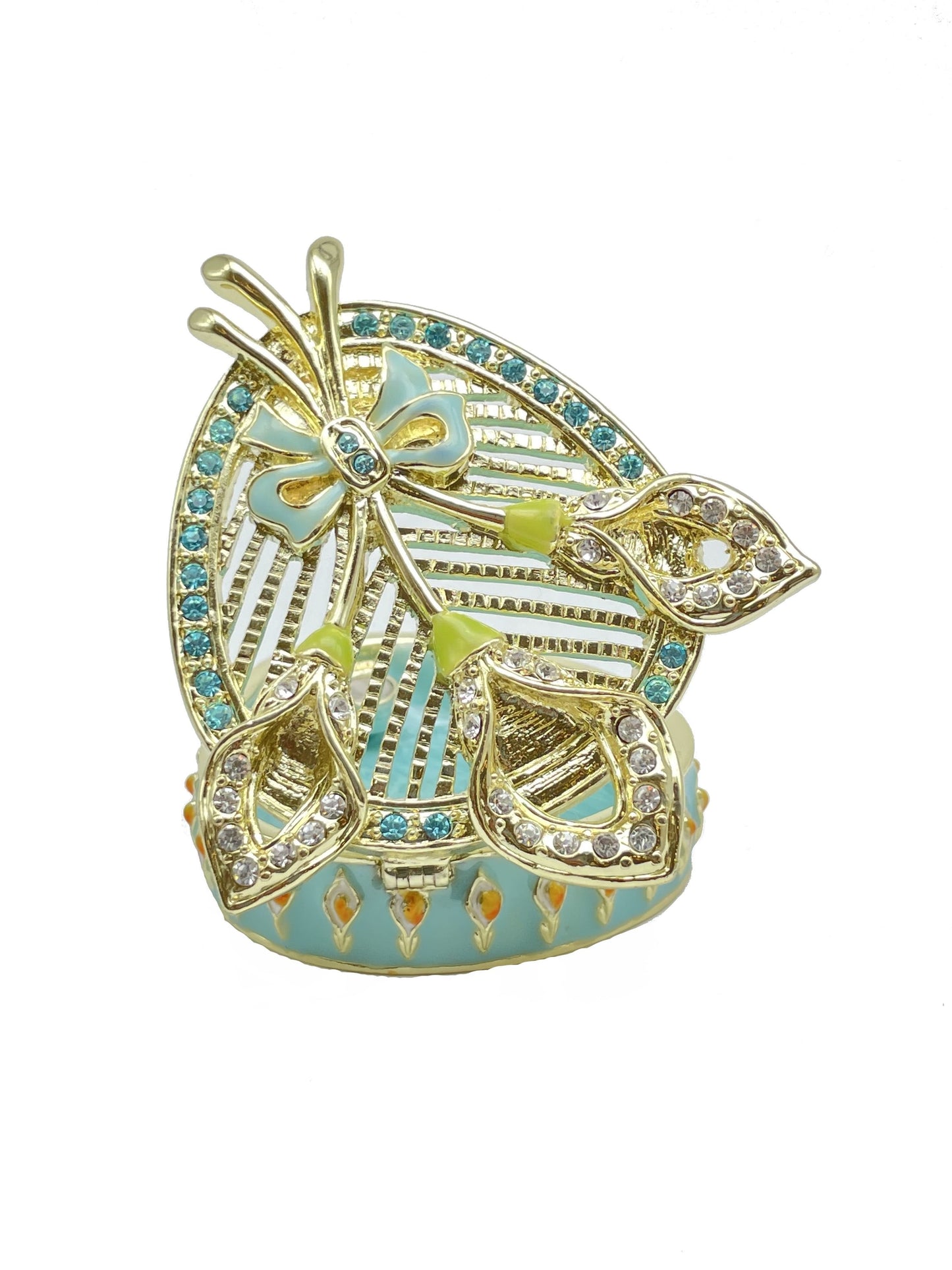 Green turquoise Beautiful Decorated Trinket Box-2