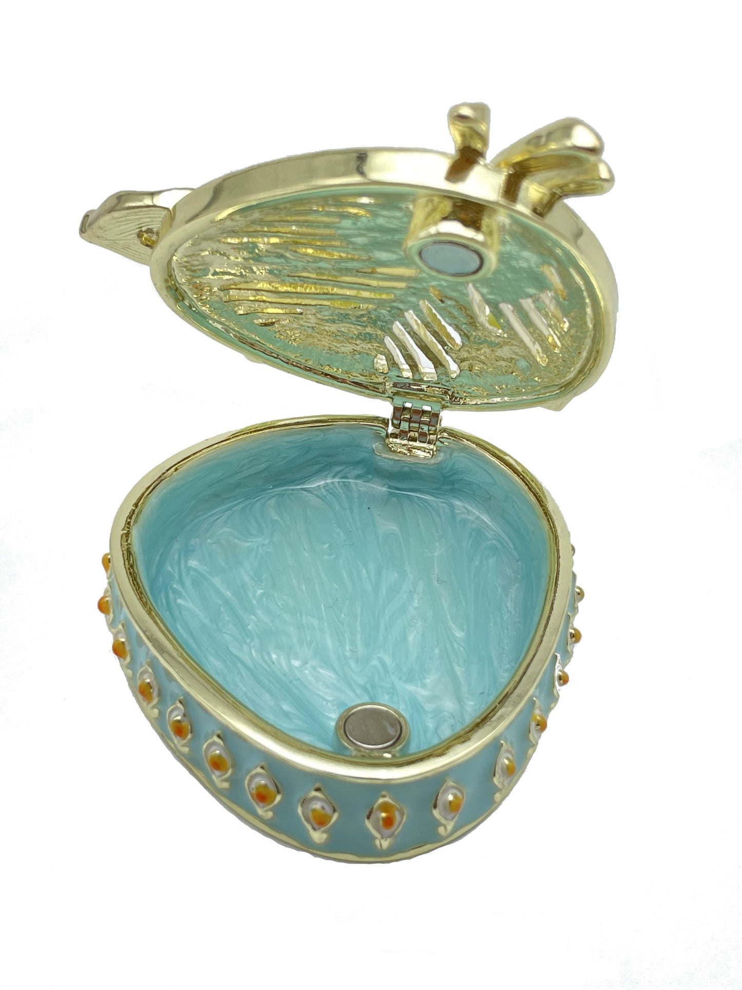 Green turquoise Beautiful Decorated Trinket Box-3