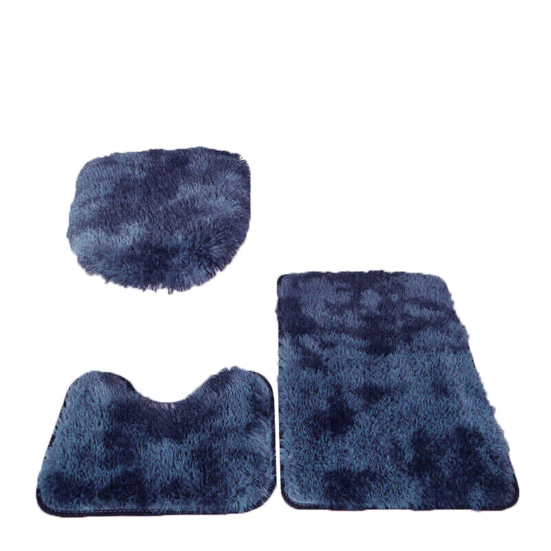 Antislip Washable 3Pc Bathroom Mat Set Fluffy Toilet Cover Pedestal Rug Bath Mat-8