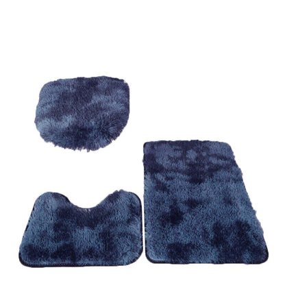 Antislip Washable 3Pc Bathroom Mat Set Fluffy Toilet Cover Pedestal Rug Bath Mat-8