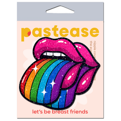 5-Pack: Taste the Rainbow Sparkling Tongue Out Breast Covers by Pastease®-4