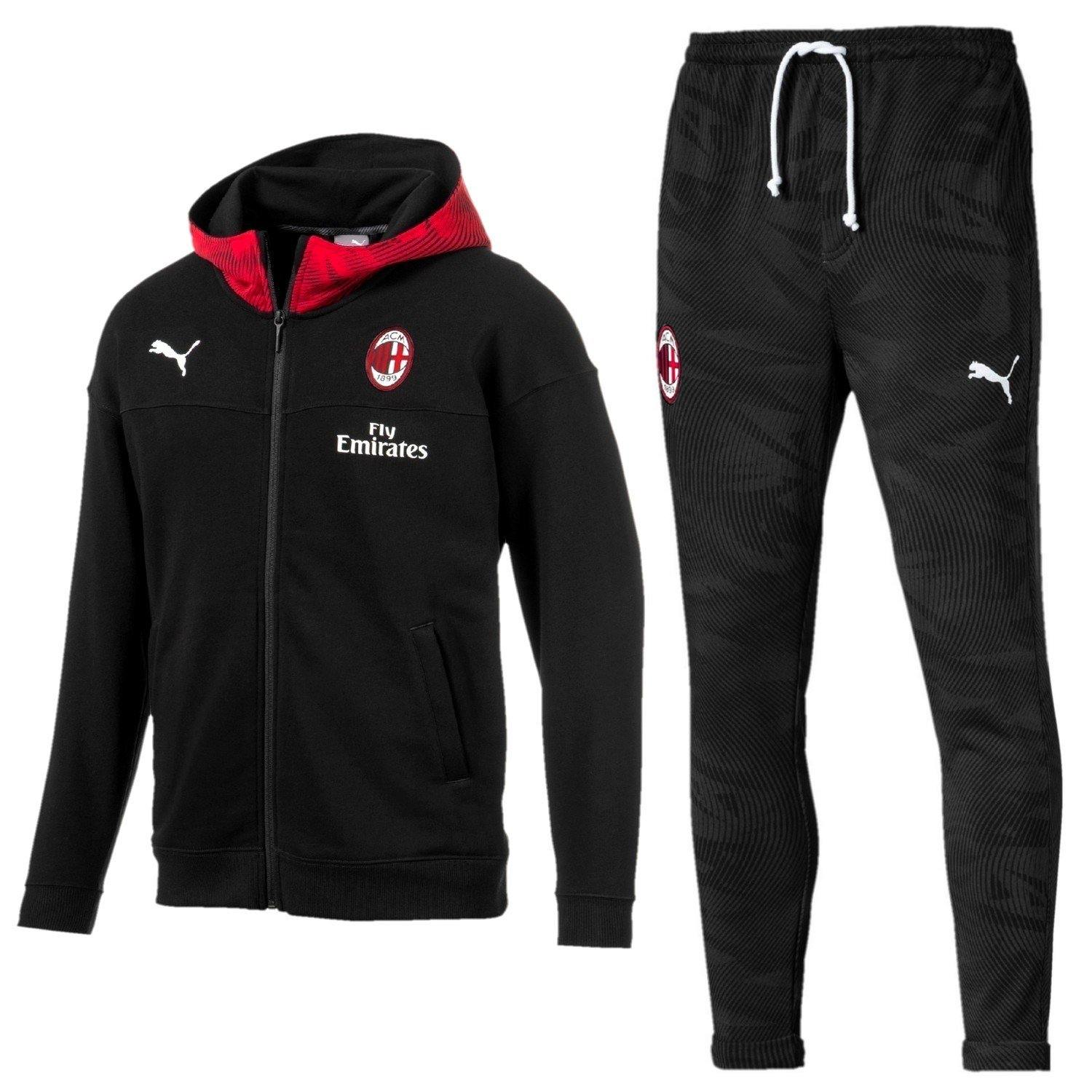 AC Milan black Casual presentation Soccer tracksuit 2019/20 - Puma-0