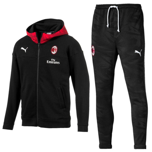 AC Milan black Casual presentation Soccer tracksuit 2019/20 - Puma-0