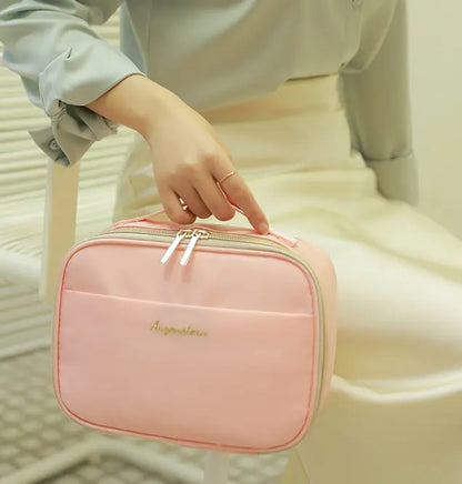 Green Cosmetic Makeup Bag for Women with Brushes