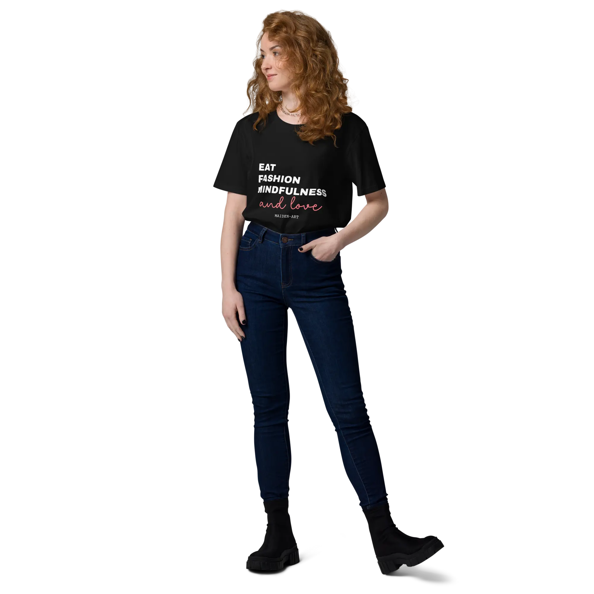 Eat, Fashion Mindfulness and Love Unisex organic cotton t-shirt - unisex t-shirt-2