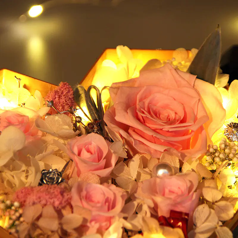 Creative Diamond Heart Eternal Flower Gift Box