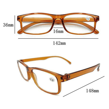 6 Pairs Brown Reading Glasses Lightweight Resin Frame for Men and Women-2