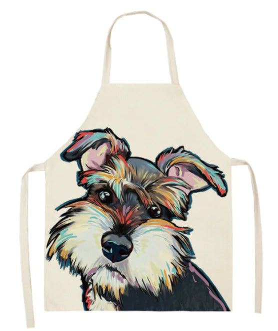 Nordic Polyester Dog Print Apron for Adults