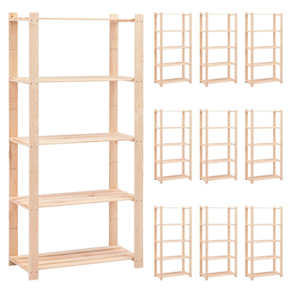 vidaXL Storage Rack Shelving Unit Storage Shelf 5-Tier Solid Pinewood 551.2 lb-1