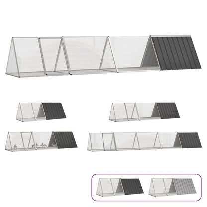 vidaXL Rabbit Cage Rabbit Hutch Garden Small Animal Cage Galvanized Steel-5