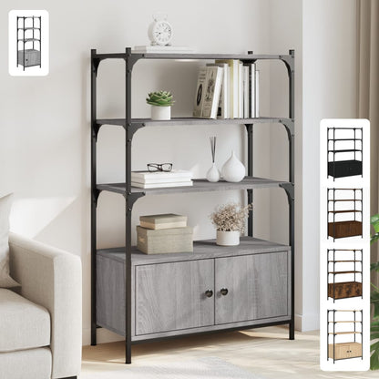 vidaXL Bookcase 3-Tier Bookshelf Storage Shelf Rack Organizer Engineered Wood-2