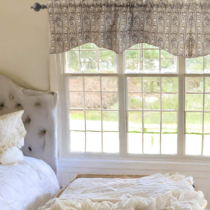 DaDa Bedding Moroccan Paisley Filigree Floral Window Curtain Valance - 18" x 52" (JHW-885)-2