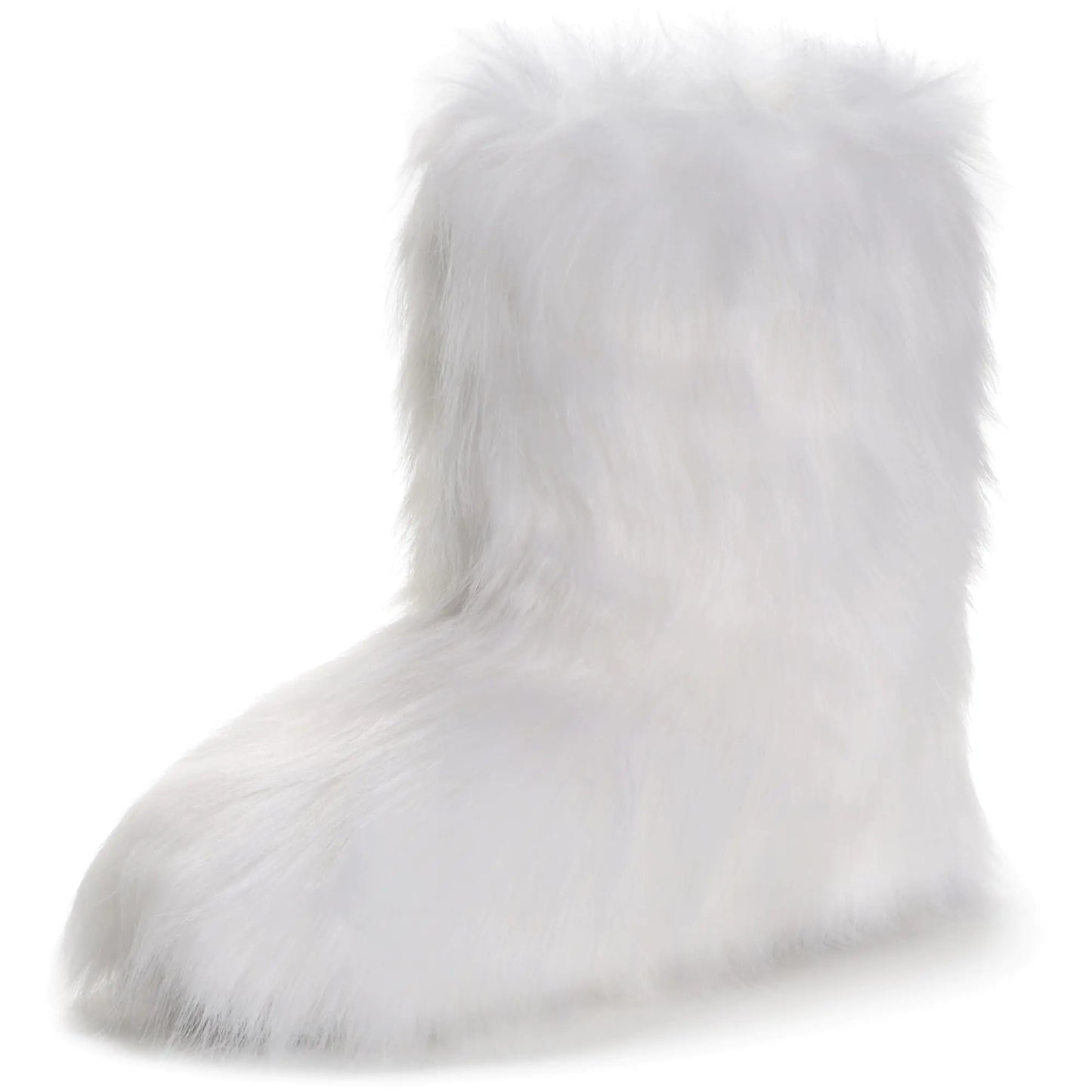 CEPEPRIN Womens Faux Fur Boots Furry Fuzzy Snow Boots Fluffy Winter Boots Warm Comfortable Mid-Calf Boots