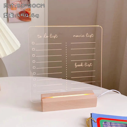 Acrylic LED Memo Board with Erasable Surface
